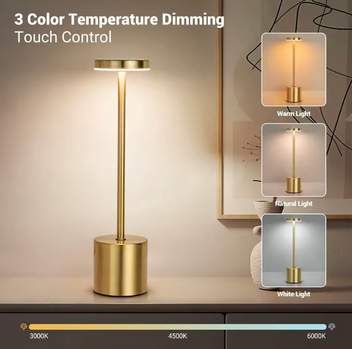 Delumines Cordless LED Rechargeable Table Lamp – Modern Touch Control Ambient Light